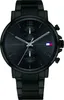 A black Tommy Hilfiger watch is shown against a white background. Náhled obrázku produktu