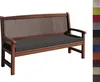 A wooden bench with a dark gray cushion, presented on a white background. Produktbild-Vorschau