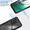 A close-up marketing image showing a phone case and a screen protector with text highlighting features. Produktbild-Vorschau