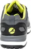 The back view of a grey and black athletic shoe with a yellow logo. Anteprima dell’immagine prodotto