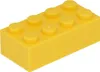 A single yellow LEGO brick is shown from a slightly elevated side angle against a white background. Podgląd zdjęcia produktu