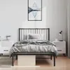 vidaXL Postel s čelem kovová černá 100x190 cm Náhled obrázku produktu 3