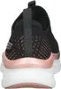 The back view of a black and pink Skechers sneaker. Náhled obrázku produktu