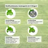 A collage of four images showing different attachments for a garden tool, with German text describing each attachment. Produktbild-Vorschau