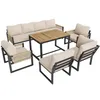 7-teilig Seil-Geflecht Garten Lounge-Set 7-8 Personen Produktbild-Vorschau 15