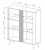 Hohe Kommode Veris Eiche Dunin + Schwarz mit Riffel-Front Produktbild-Vorschau 10