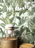 NEWROOM Tapete Ronalea Grün Vliestapete - Floral Blumen Produktbild-Vorschau 2