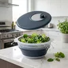 Salatschleuder faltbar 3-teilig grau mit Anti-Rutsch Boden Produktbild-Vorschau 2