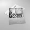 Bilder auf glas - Einteilig - Alt Motorrad Schwarz und Weiß Produktbild-Vorschau 2