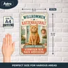 Blechschild Willkommen im Katzenhaushalt – Schmusen nur Produktbild-Vorschau 2