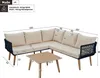 A diagram showing the dimensions of a garden lounge set and coffee table. Anteprima dell’immagine prodotto