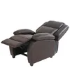 A brown leather recliner chair with the footrest extended. Produktbild-Vorschau