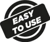 A black and white graphic with the text "EASY TO USE" in white, angled across a circular background. Produktbild-Vorschau