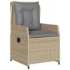 vidaXL 3-tlg. Garten-Essgruppe mit Kissen Beige Poly Rattan Produktbild-Vorschau 3