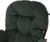 Close-up of a dark green corduroy cushion on a chair. Podgląd zdjęcia produktu