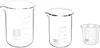 3stk Abgestufter Messbecher Glas Becherglas 25ml 50ml 100ml Produktbild-Vorschau 1