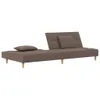 Schlafsofa 2-Sitzer mit 2 Kissen Taupe Stoff Produktbild-Vorschau 4