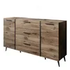 Komoda ONYX LOFT na nožičkách Flagstaff Oak Čierne úchyty Náhľad obrázku produktu 1