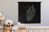 MuchoWow® Wandteppich Wandbehang Frau - Feder - Silber - Produktbild-Vorschau 3
