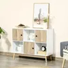 HOMCOM Buffet salon, meuble de rangement 9 cubes avec 3 Voir les images du produit 2