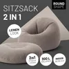A beanbag chair and ottoman are displayed on a gradient background with text overlays. Anteprima dell’immagine prodotto