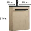Gruppo lavabo angolare sospeso SKINO con rubinetto nero Anteprima dell’immagine prodotto 3