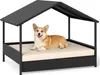 COSTWAY Lit pour chien d'extérieur, lit surélevé en rotin Voir les images du produit 1