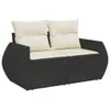 Gartensofa mit Kissen 2-Sitzer Schwarz Poly Rattan Produktbild-Vorschau 1