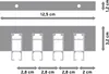 Diagram showing dimensions of a curtain rod. Produktbild-Vorschau
