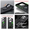Collage of images showcasing a black phone case with a ring holder, highlighting its features and design. Produktbild-Vorschau