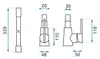 Technical drawing with dimensions of a faucet. Produktbild-Vorschau