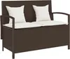 vidaXL Gartenbank mit Stauraum und Kissen Braun Poly Rattan Produktbild-Vorschau 7