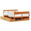 Massivholzbett ohne Matratze Wachsbraun 160x200 Kiefernholz Produktbild-Vorschau 1