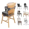 A collage of different chairs, with a focus on a toddler booster seat attached to a wooden chair. Produktbild-Vorschau