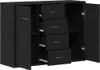 vidaXL Príborník čierny dubový vzhľad 88x30x64 cm materiál Náhľad obrázku produktu 4
