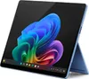 A blue Microsoft Surface Pro laptop with a colorful abstract wallpaper on its screen. Produktbild-Vorschau