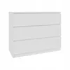 A white, three-drawer dresser against a white background. Produktbild-Vorschau