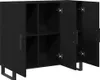 A black sideboard with open doors, showing its internal shelves. Anteprima dell’immagine prodotto