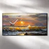 Wanduhr Bürouhr Leinwand Bild 60x30 Gemälde Küste Ozean Produktbild-Vorschau 2