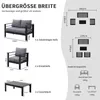 MeXo Loungeset Aluminium Gartenmöbel Lounge Set 4-Teilige, Produktbild-Vorschau 3