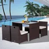 Outsunny 5tlg. Polyrattan Gartenmöbel Rattan Essgruppe Produktbild-Vorschau 2