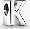 A close-up studio shot of a silver letter 'K' charm. Anteprima dell’immagine prodotto