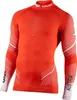 A long-sleeved orange ski shirt with white accents and branding. Produktbild-Vorschau
