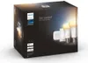 The image shows the packaging of a Philips Hue smart lighting starter kit. Produktbild-Vorschau