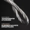 A close-up of twisted guitar strings with text overlays describing their materials. Náhled obrázku produktu
