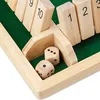 Holz Brettspiel, 4-Spieler Shut The Box Spiel Würfelspiel Produktbild-Vorschau 5