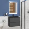 A modern bathroom vanity with a sink and mirror. Produktbild-Vorschau