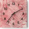 Wanduhr - Quadrat - Glasuhr - Rosa Blätter Palmen - 40x40cm Produktbild-Vorschau 1