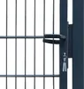 A close-up view of a dark grey metal gate handle and lock mechanism. Náhled obrázku produktu