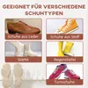 A collage of different shoe types with German text labels. Produktbild-Vorschau